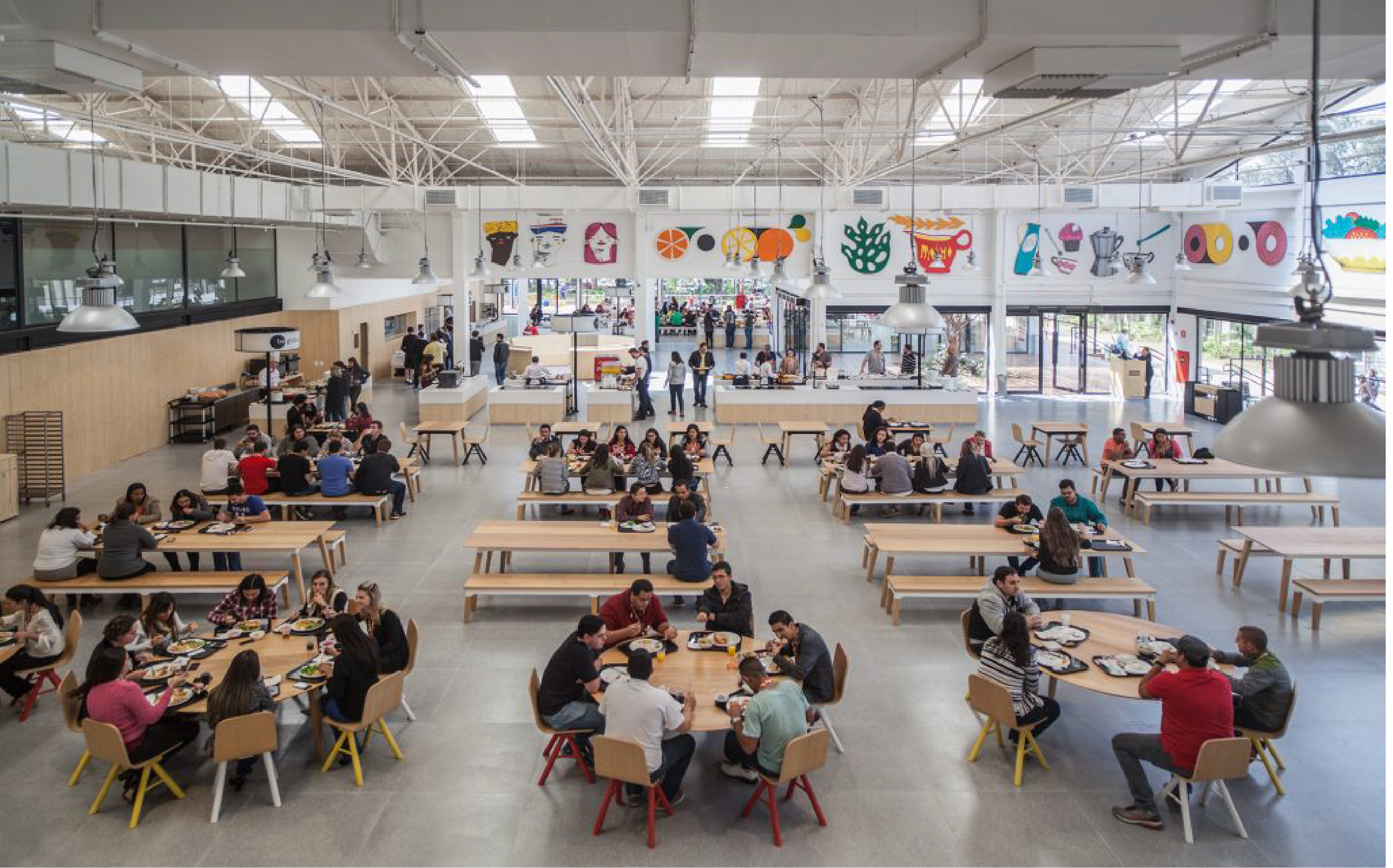 Restaurante Melifood, dentro da Melicidadea, cidade-sede do Mercado Livre